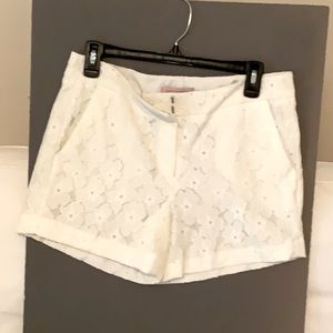 White lace shorts
